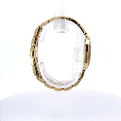 14K Gold Diamond Dial Double Diamond Bezel Panther Link Ladies Dress Watch 6.75″