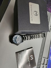Momentum Smokejumper Eclipse Titanium Solar Quartz Wristwatch 38mm With Box
