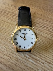 Raymond WEIL 5569 18k Gold Plated Vintage Watch Original Strap