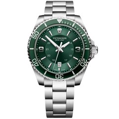 Victorinox Maverick Men’s Quartz Watch 241934 Large Green Dial 43mm Steel 100M