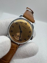 Vintage USSR Soviet Era Watch Pobeda Bronze Dial 2MchZ 1955 years Chrome Case