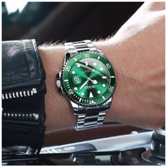 Waterproof Quartz Watch Men’s OLEVS Men Luminous Luxury Stainless Steel Strap