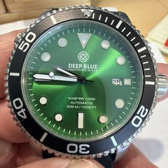 Deep Blue Master 1000 44mm Automatic Mens Diver Watch Green Dial 1st Gen Vintage