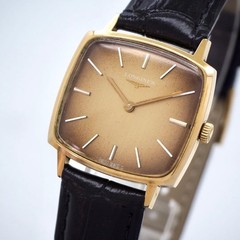 Longines Manual Wind Watch Mens Gold Brown Dial 30mm wrist 19.5cm/7.7in