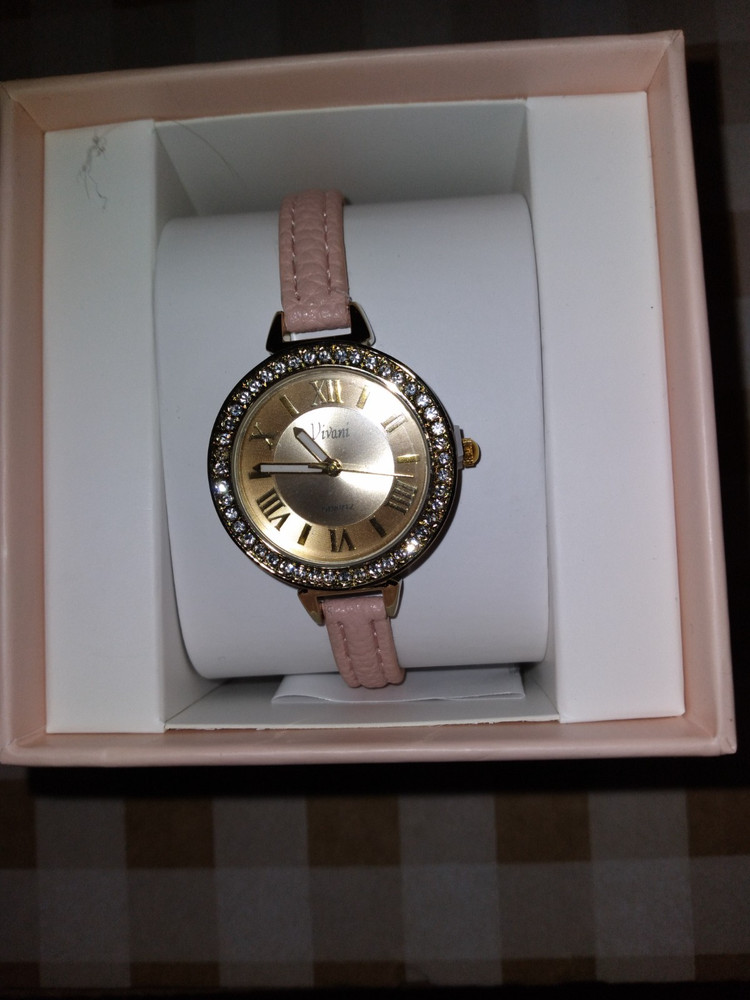 Kohl’s Pink/Gold Rhinestone Wrist Watch For Women
