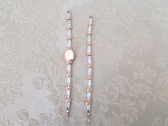 Nolan Miller Quartz Ladies Watch & Matching Bracelet Clear Rhinestones