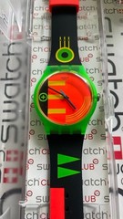 Swatch Neon Rider SO29G106 NewGent 41mm Silicone Excellent Condition box