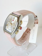 MICHELE SWISS MADE CHRONOGRAPH PINK RELEVE SILVER WATCH, MWW19A000036, NIB
