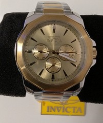 New Invicta Speedway Gold,ToneDialSealed Authentic In Factory Wrap TwoTone Band