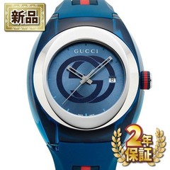 Gucci Interlocking G Watch Rubber Strap Blue Dial Date Men From Japan