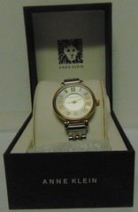 ANNE KLEIN Silver and Gold Tone White Face Wristwatch