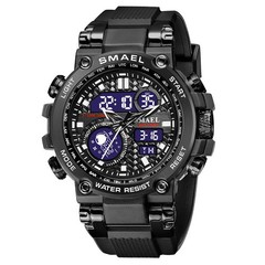 SMAEL Men Quartz Watch Steel Case Digital Sport Watch Boy Electronic Wristwatch