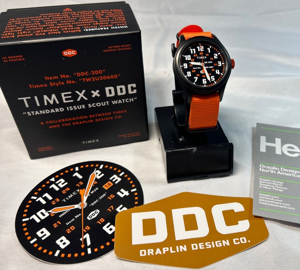 Timex x DDC-200 Standard Issue Scout Watch Complete Box Limited Edition Draplin
