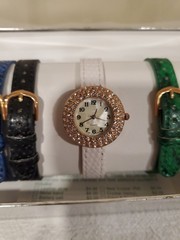 Accutime Quartz Watch (works) Wristband (White, Blue, Black, Green, Purple)