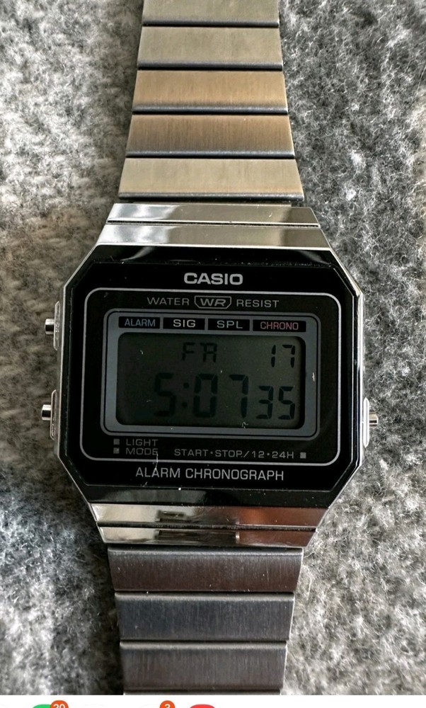 Casio A Series Unisex Digital Watch Quartz, Stainless Steel, Vintage Series
