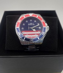 Invicta Pro Diver 43mm Stainless Steel Quartz Mens Watch Stars & Stripes 48942