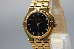 [Near MINT w/ Box] Gucci 9200L 25㎜ Gold 11P Diamond Day Dial Qz Women’s Watch