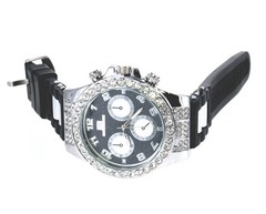 Men’s Hip Hop Watch Iced Bling Rapper Big Stones Silicone Band Luxury Fashion
