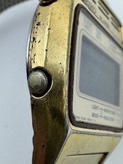 Vintage 1970s Seiko A134-5000 Gold Tone Digital Quartz LCD Alarm Watch