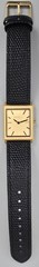 BREDA Virgil Gold Tone Tank Watch Black Leather Strap Unworn Minimalist Design