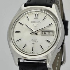 Seiko 5 Five Deluxe 5139 27 Jewels Automatic Grey Vintage 1968 Japan Rare 072415