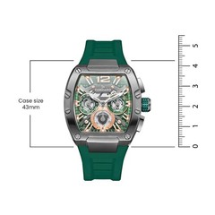 Tornado Xenith Men’s Multi Function Watch | Green Dial, 43x54mm, 100 m (10 ATM)