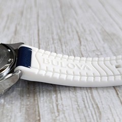 Bulova Marine Star Blue Dial Silicone Leather Men Chronograph 96B287 Watch 43mm