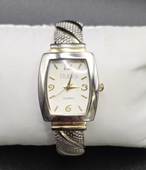STUDIO Time STD950T Cuff Bracelet Quartz Analog Women’s Watch Sz. 6″ New Battery