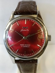 REFURBISHED HMT JANATA 17J WINDING RED WINE DIAL 0231 INDIA MEN’S WORKING