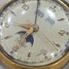 Zodiac Triple Calendar Moonphase Men’s Manual Wind Analog Gold Plated Watch