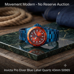 Invicta Pro Diver Blue Label Men’s Quartz Watch – 43mm – Blue/Red – 50965 NIB