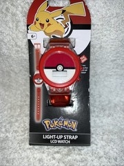 Nintendo Pokemon Pokeball LCD 2016 Watch Clear Digital Red Light-Up Strap Rare