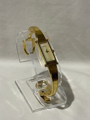 NICE GUCCI 1500L 13mm Gold Dial Rectangle Quartz Women’s Watch Recently Serviced