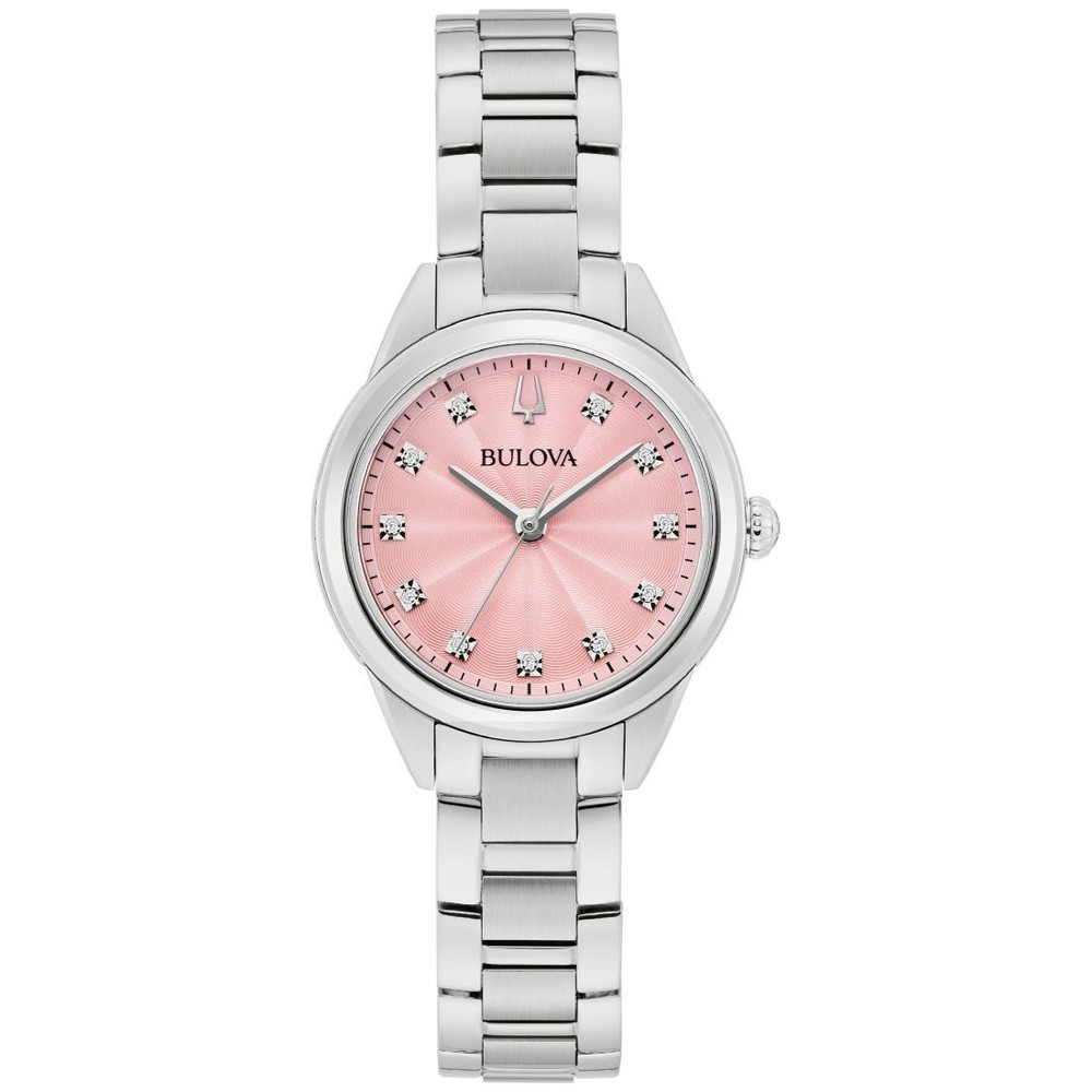 Bulova Sutton Pink Dial and Diamond Accent Women’s Watch 96P249