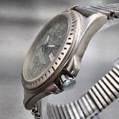 Seiko Watch Men 38mm Green Dial Gray Tone Daydate Round 7N43-8B09 New Battery
