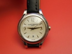 BAUME MERCIER 18K DIAMOND / STEEL 30MM LLEA WATCH WITH DATE