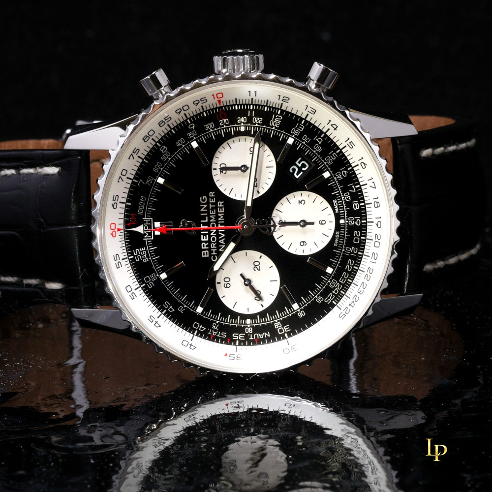 Breitling Navitimer B01 Chronograph 43 AB0121211B1P2 Black Dial Leather strap