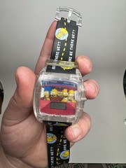 Burger King X The Simpsons Digital Quartz Watch Clear Case Black Strap 34mm