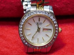 Womens Citizen 1002-S044464 Gn-4W Watch W/Simulated Diamonds. New Battery