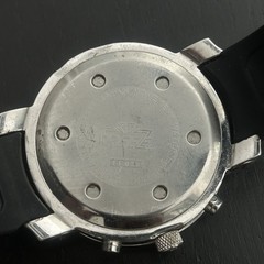 Frez FR020 Quartz Analog 45mm Date Silver Tone Diamond Bezel Black Strap