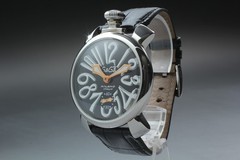 [Exc+5] GaGa Milano Manuale 48 Hand Winding Black Dial Men’s Watch From JAPAN