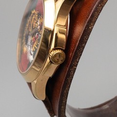 [NEAR MINT] Gucci G-Timeless 126.4 Tiger Embroidery Web Sherry Line Quartz Men’s