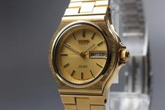 [MINT] Seiko SQ100 2A23-0250 Day Date Quartz Ladies Gold Watch From JAPAN