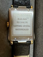 ⌚️RADO Florence 153.3606.2N Woman’s Qz Watch Square Gold Dial W/Box, New🔋, 📄