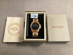 Original Grain The Classic Antique Gold Mahogany Black Color Mens Watch OG-1-016