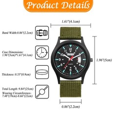 Men Outdoor Sport Tactical Military Nylon Strap Quartz Date Wrist Watch Luminous