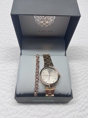 Vince Camuto VC/5416 PC21 Rose Gold Watch & Bracelet Set Box Untested 17cm