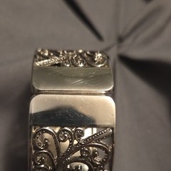 Vivani Women’s Quartz Analog Rectangle Watch White Dial Silver Filigree Bracelet