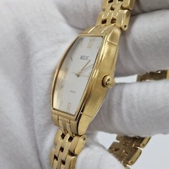 Relic Folio Watch Men Wrist Watch Date Gold Tone Quartz New Battery