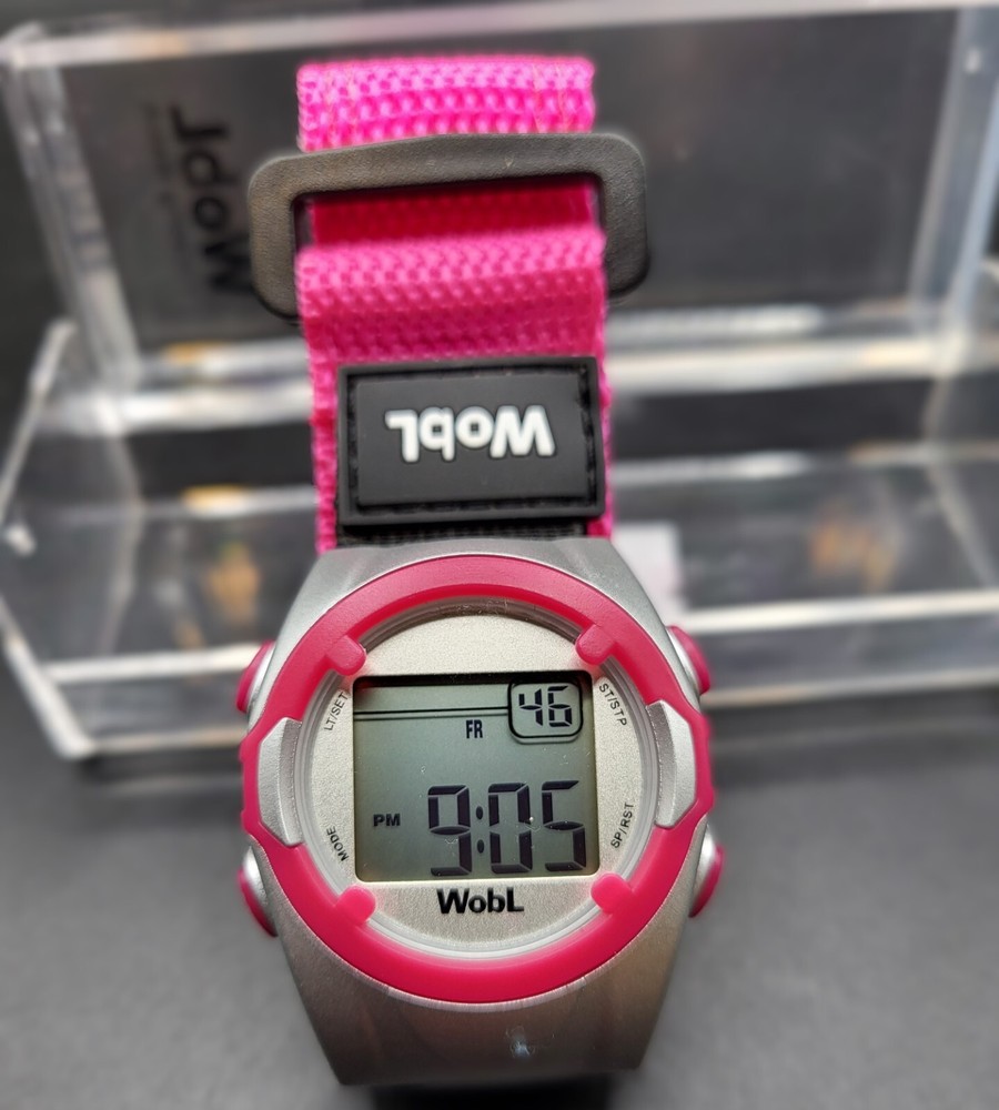 Ladies/ KIds WobL 8-Alarm Vibrating Reminder Digital Watch- Pink-New w Box!